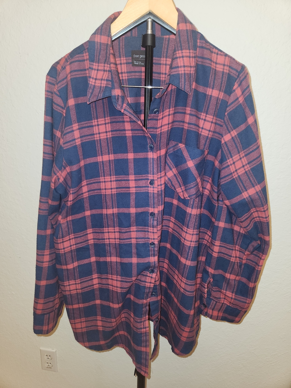 Free Press Women’s Blue and Pink Plaid Jeans